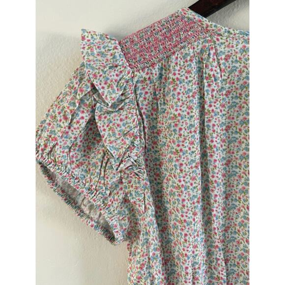 LoveShackFancy NWT Toto Pink Floral Smocked Cottagecore Mini Dress size Small - Picture 10 of 16